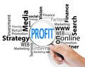 Hand showing Profit concept Royalty Free Stock Photo