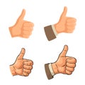 Hand showing symbol Like. Making thumb up gesture.