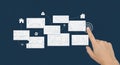 Smart Home Control Finger Interacting With Digital Interface of House Layouts Royalty Free Stock Photo