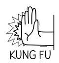 Hand shows Kung-Fu punch sign self-defense vector flat style illustration isolated Royalty Free Stock Photo