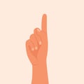 Hand shows one finger vector illustration. Number one with the fingers Royalty Free Stock Photo