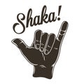 Hand that shows surfer hawaii gesture shaka Royalty Free Stock Photo