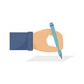 Hand sign at election icon, flat style Royalty Free Stock Photo