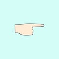 hand sign finger point colored outline icon. One of the collection icons for websites, web design, mobile app