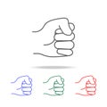 hand sign fist icon. Elements of hands multi colored icons. Premium quality graphic design icon. Simple icon for websites, web des Royalty Free Stock Photo