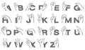 Hand sign language alphabet Letter Collection Vector Illustration Royalty Free Stock Photo