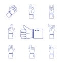 Hand sign language alphabet line and fill style collection of icons vector design Royalty Free Stock Photo