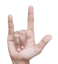 Hand sign language I Love You