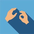 Hand sign language icon, flat style