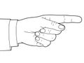 Hand sign with pointing finger