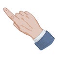 Hand sign pointing finger Royalty Free Stock Photo