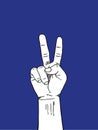 Hand sign posing number Two Royalty Free Stock Photo