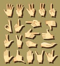Hand signs icons set