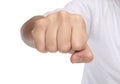 Hand signs. Punch fist isolated on white Royalty Free Stock Photo