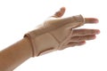 Hand and single finger with orthosis isolated Royalty Free Stock Photo