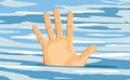 Hand of a sinking man. Hopelessness Royalty Free Stock Photo