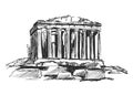 Hand sketch the Athenian Acropolis