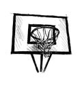 Hand sketch basketball hoop Royalty Free Stock Photo