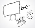 Hand sketch school objects or icons design