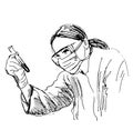 Hand sketch scientist