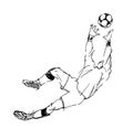 Hand sketch soccer goalkeeper