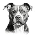 Hand Sketched American Pitbull Face for Coloring Book AI Generated