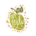 Hand sketched apple lettering typography. Royalty Free Stock Photo