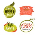 Hand sketched apple lettering typography.