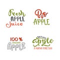 Hand sketched apple lettering typography. Royalty Free Stock Photo