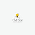 Hand sketched bee honey logo sticker