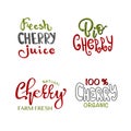 Hand sketched cherry lettering typography.