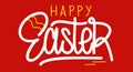 Hand Sketched Happy Easter Vector Typograpy As Logotype, Badge and Icon, Easter Postcard, Card, Invitation, Flyer, Banner Template