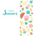 Hand sketched Hello Summer typography lettering poster Royalty Free Stock Photo