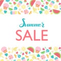 Hand sketched Summer Sale typography lettering poster Royalty Free Stock Photo