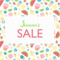 Hand sketched Summer Sale typography lettering poster Royalty Free Stock Photo