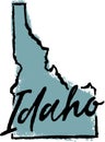 Hand Drawn Idaho State Design Royalty Free Stock Photo