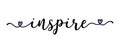 Hand sketched INSPIRE word as ad, web banner