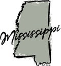 Hand Drawn Mississippi State Design