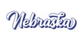 Hand sketched NEBRASKA text. 3D vintage, retro lettering for poster, sticker, flyer, header, card, clothing, wear