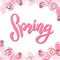 Hand sketched pink Spring text