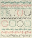 Hand Sketched Seamless Borders, Frames on Crumpled Royalty Free Stock Photo