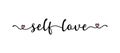 Hand sketched SELFLOVE quote as ad, web banner Royalty Free Stock Photo