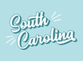 Hand sketched SOUTH CAROLINA text. 3D vintage, retro lettering for poster, sticker, flyer, header, card, clothing, wear Royalty Free Stock Photo