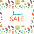 Hand sketched Summer Sale typography lettering poster Royalty Free Stock Photo