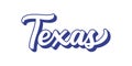 Hand sketched TEXAS text. 3D vintage, retro lettering for poster, sticker, flyer, header, card, clothing, wear