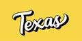 Hand sketched TEXAS text. 3D vintage, retro lettering for poster, sticker, flyer, header, card, clothing, wear