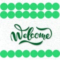 Hand sketched Welcome lettering typography. Drawn art sign. Motivational text.