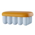 Hand small brush for cleaning in 3d realistic glossy soft style.