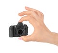 Hand and small camera