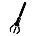 Hand small rake icon, simple style